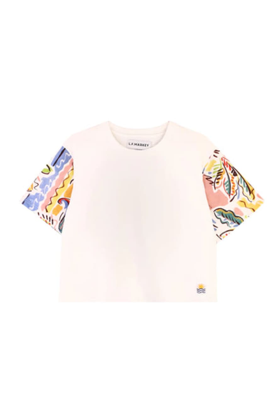 L.F.MARKEY Lf Markey - Selby Top With Printed Sleeves