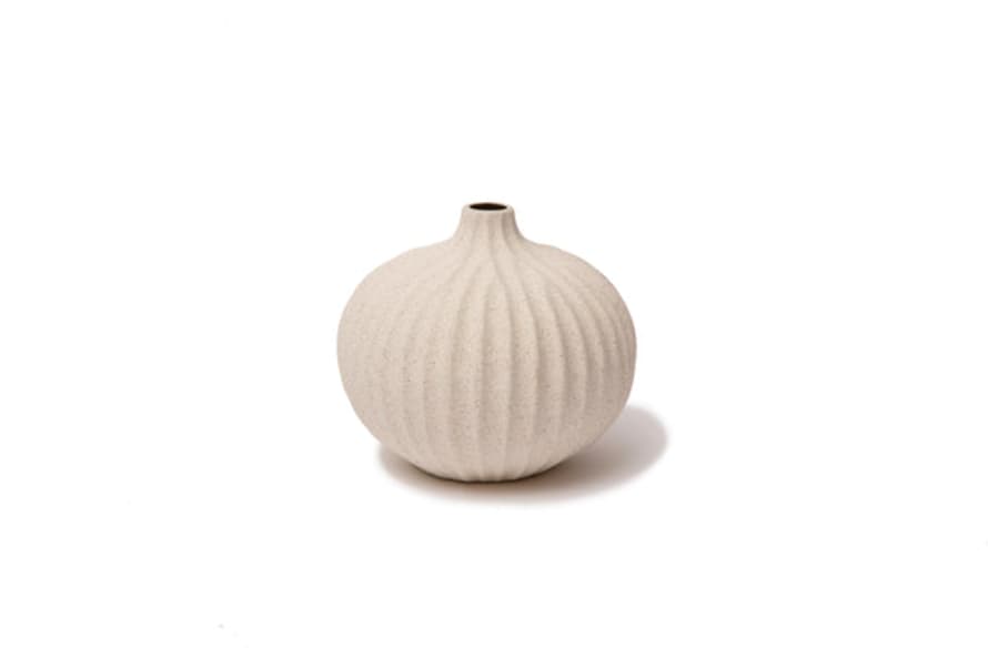 Lindform Bari Large Sand White Deep Line Vase