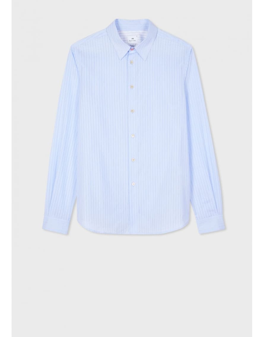 Paul Smith Paul Smith Striped Lightweight Tailored Fit Shirt Col: 40 Light Blue,