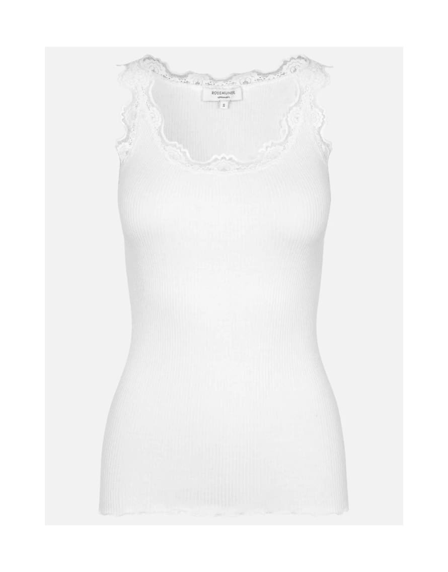Rosemunde Rosemunde Babette Round Neck Lace Vest Top Col: 1049 White, Size: Xs
