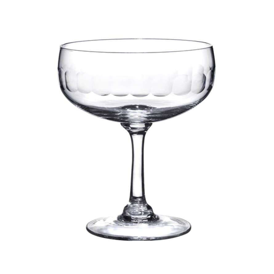 The Vintage List Crystal Cocktail Glass With Lens Design | 4x