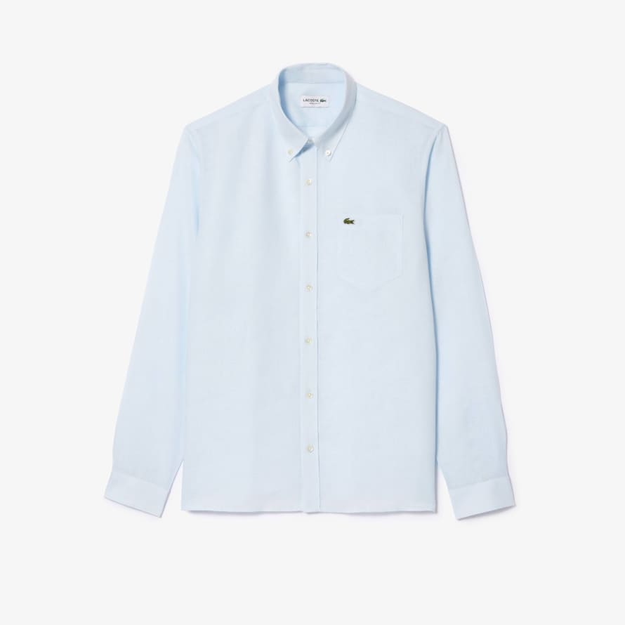 Lacoste Rill Blue Linen Long Sleeve Shirt 
