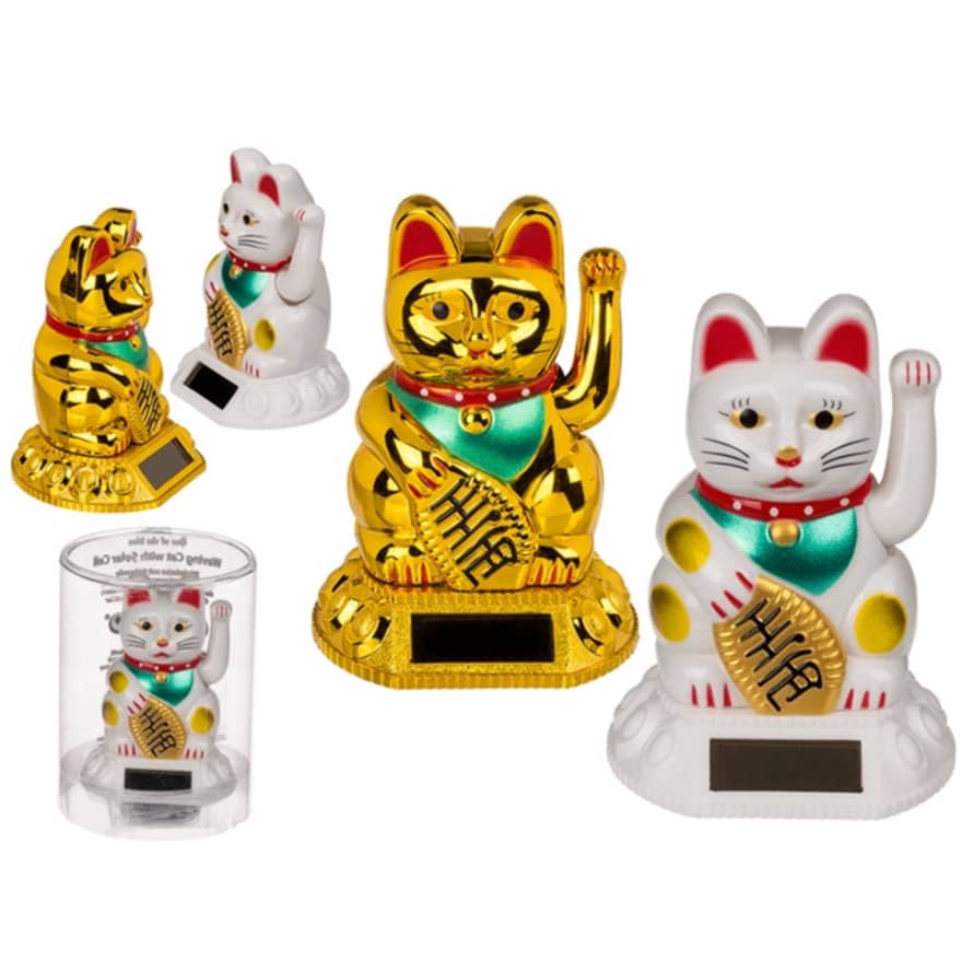Out Of The Blue Solar Powered Lucky Waving Cat