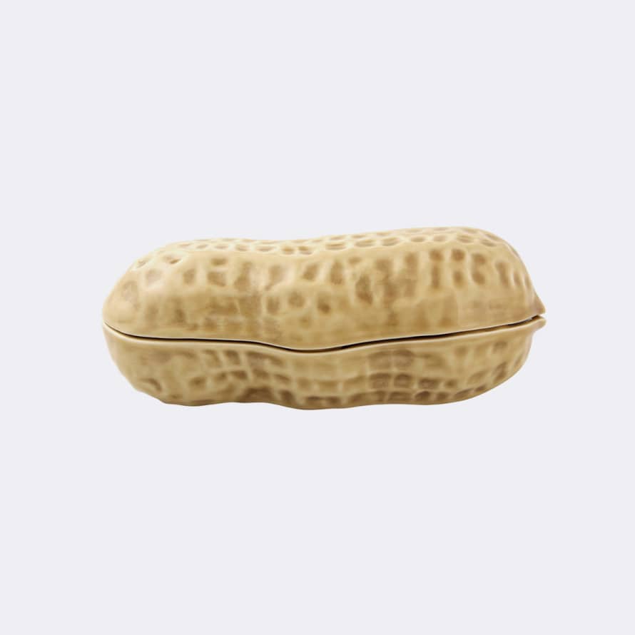 Bordallo Pinheiro Handpainted Naturalistic Peanut Ceramic Box