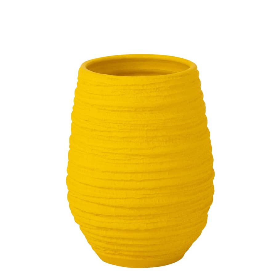 J-Line Medium Yellow Ceramic Fiesta Vase 