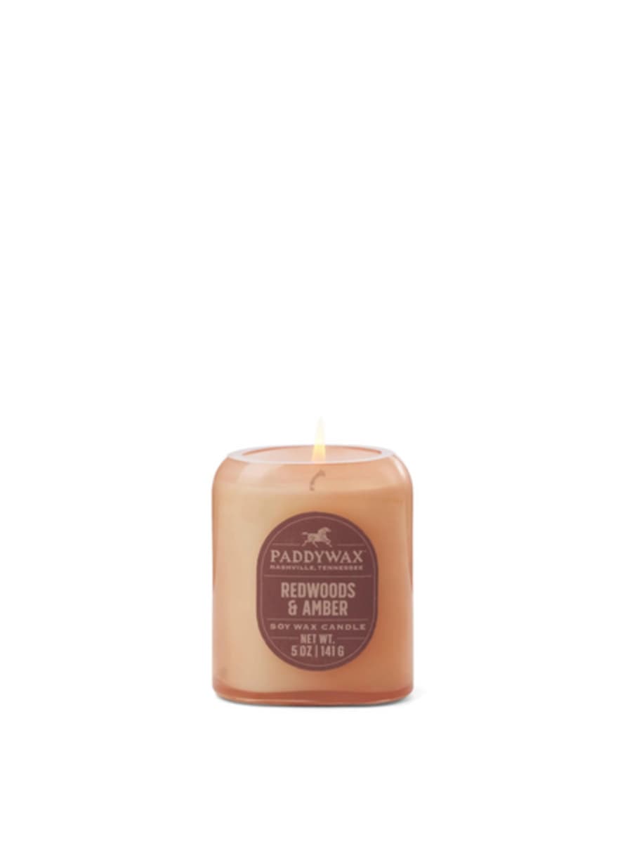 Paddywax Vista Glass Candle Rusty Pink In Redwoods & Amber 5oz From Paddywax