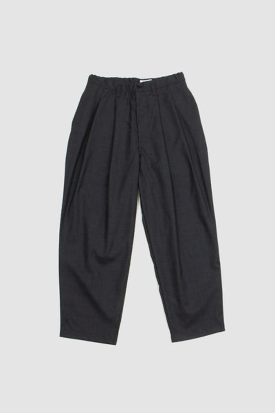 Still By Hand Summer Wool Wide Pants Charcoal