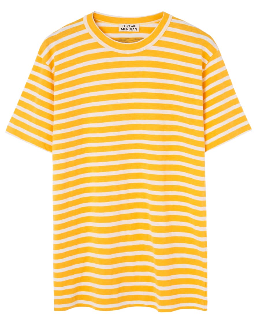Loreak White & Yellow Stripe Arraun T-Shirt
