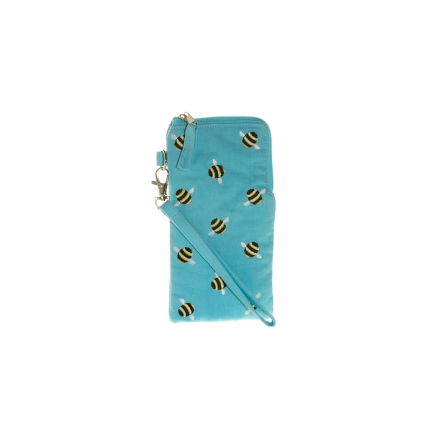 Just Trade  Bees Glasses Case - Turquoise