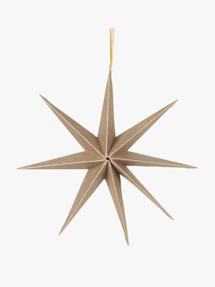 Broste Copenhagen Star Ornament L - Natural Brown