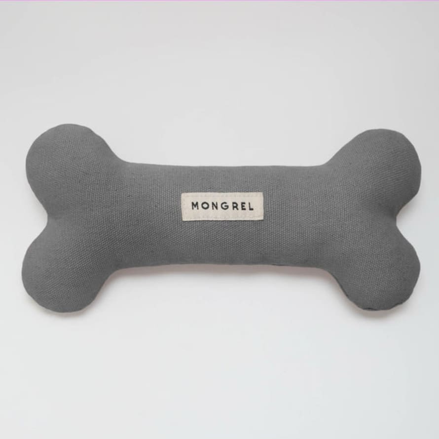 Mongrel Coal Canvas Bone Dog Toy 