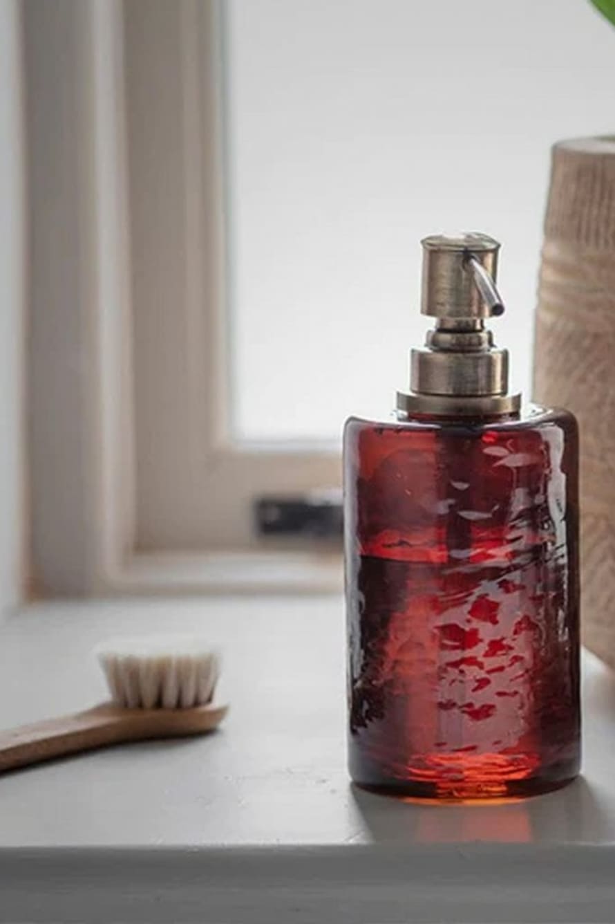 Nkuku Ilcoso Recycled Hammered Glass Soap Dispenser