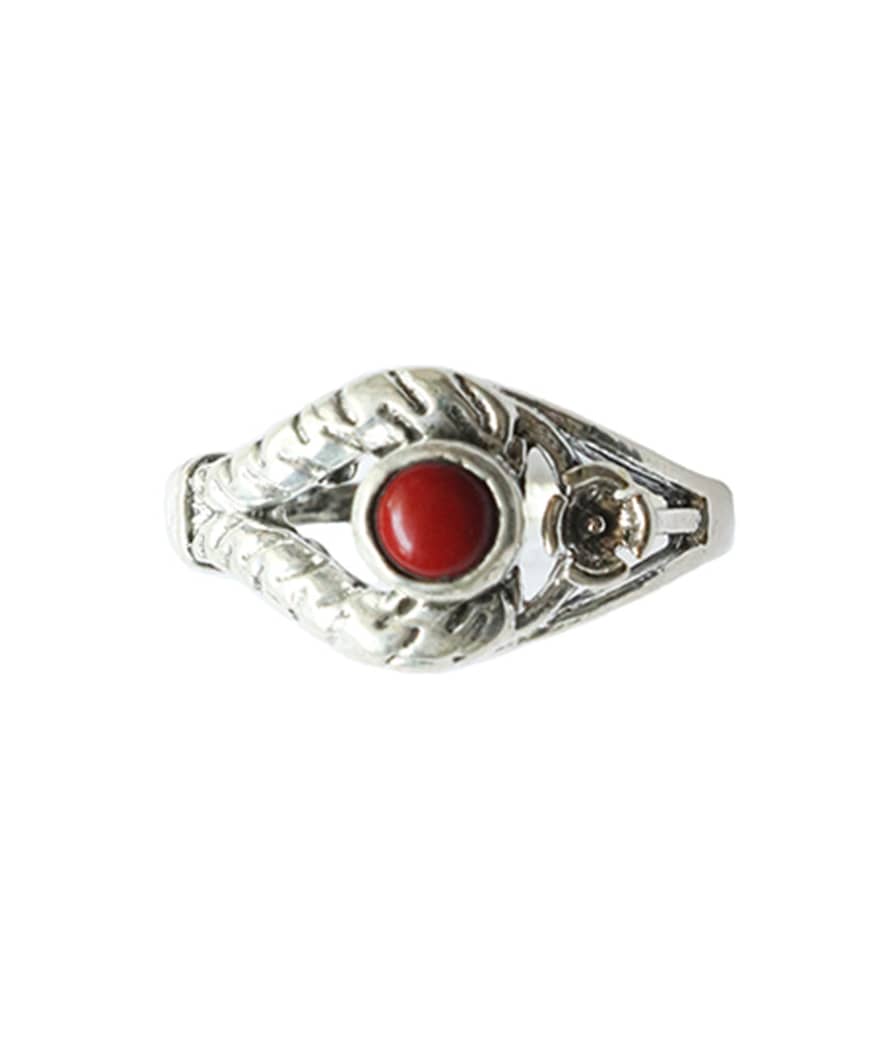 Urbiana Silver Gemstone Ring With Flower