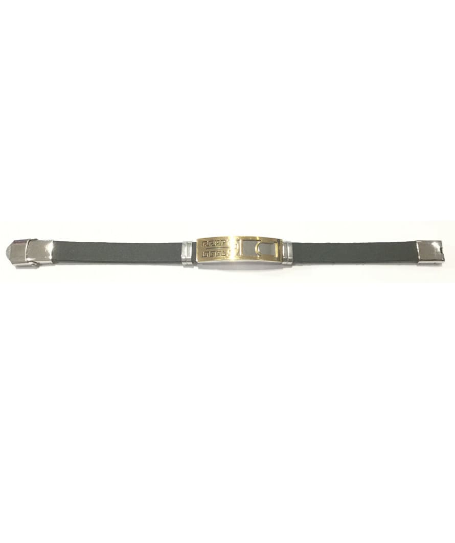 Urbiana Stainless Steel Leather Bracelet