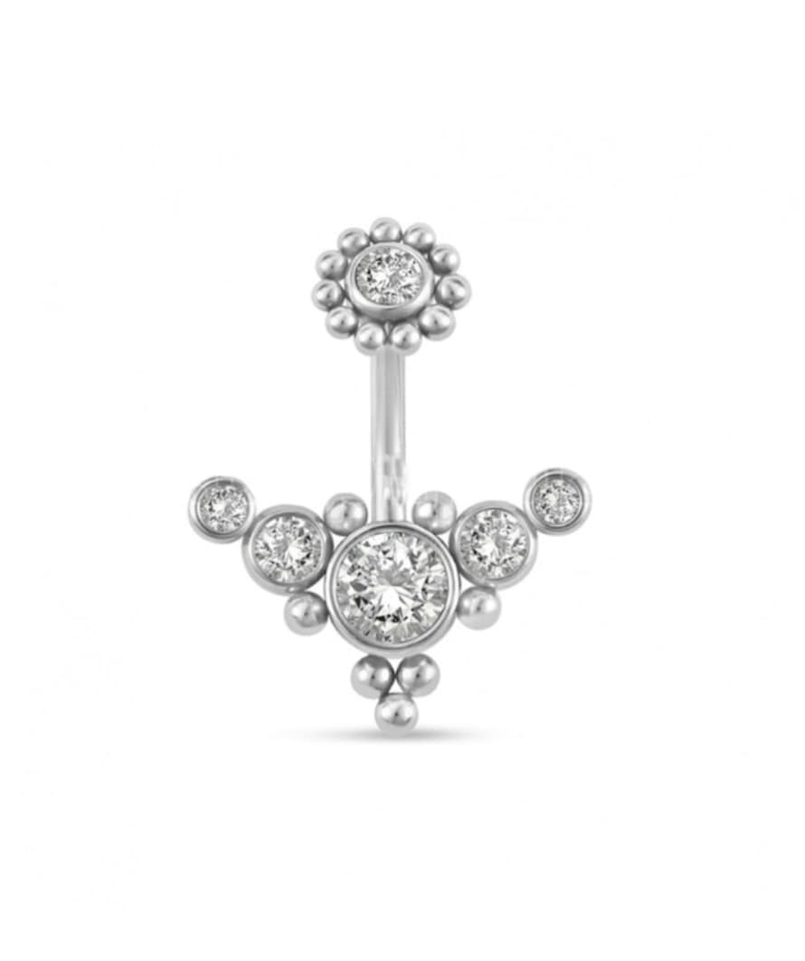 Urbiana Belly Bar With Clear Cubic Zirconia