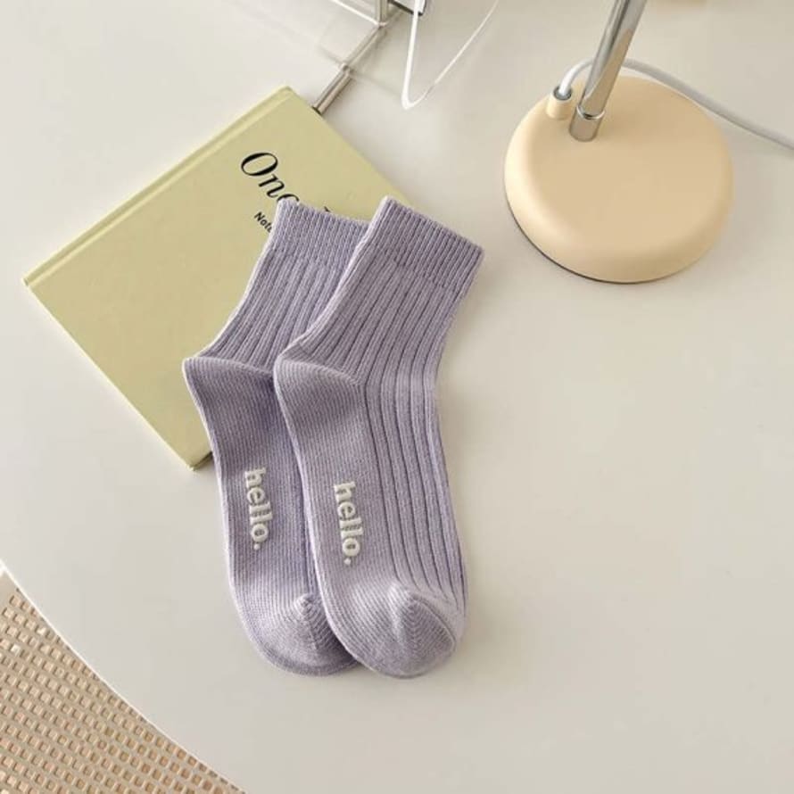 Withgreens Purple Ladies Ribbed Socks