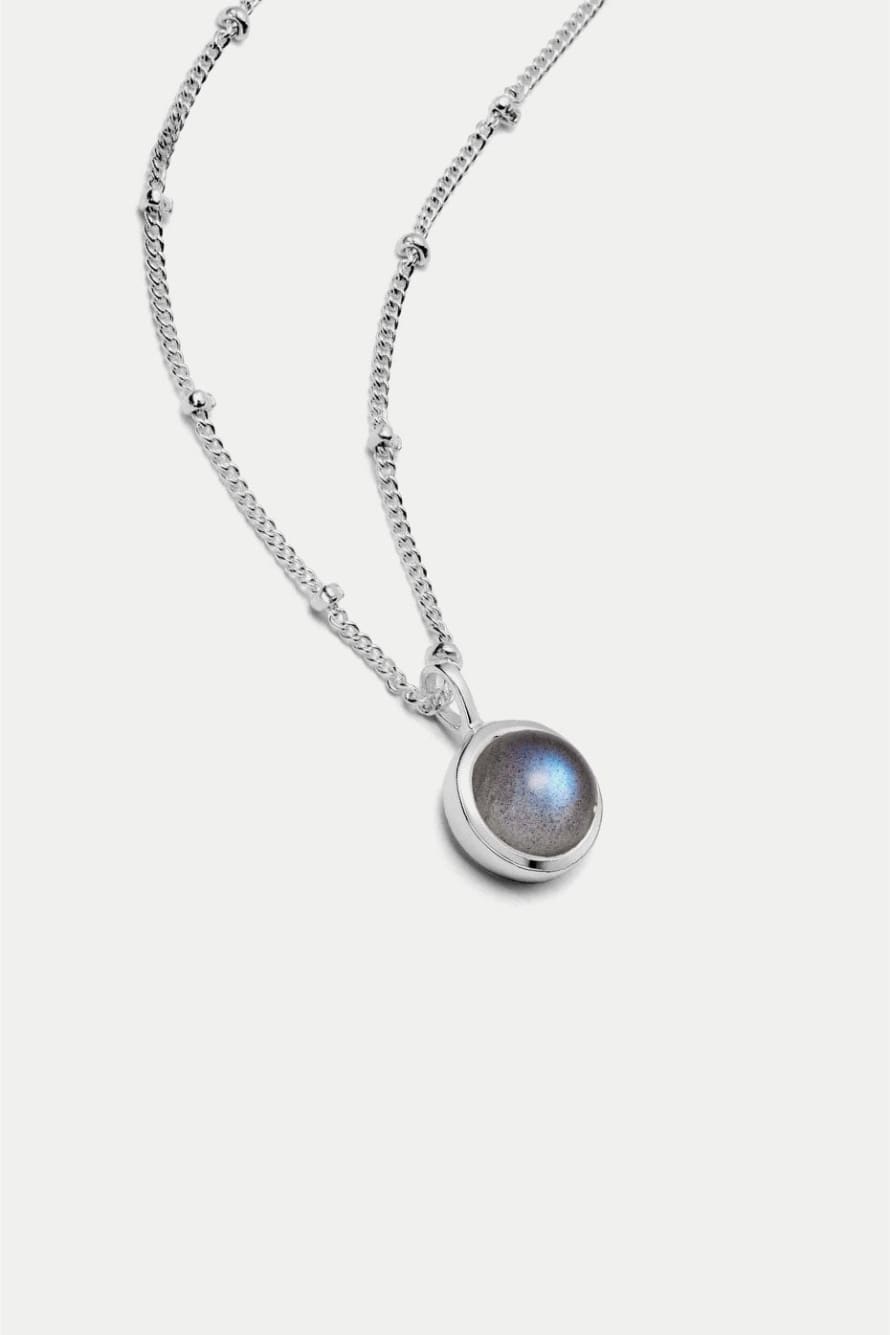 Daisy London Silver Labrodite Healing Stone Necklace