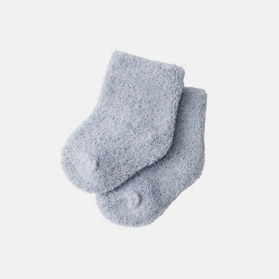 Fog Linen Work Baby Pile Sock Blue