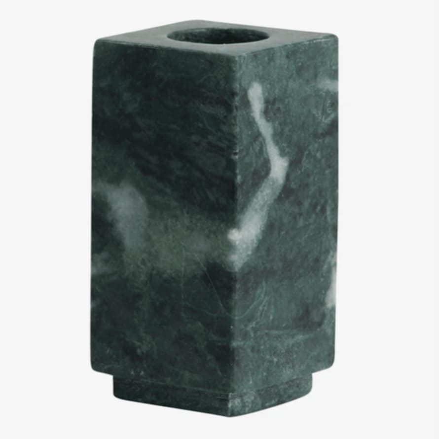 Nordal Green Marble Block Candle Holder