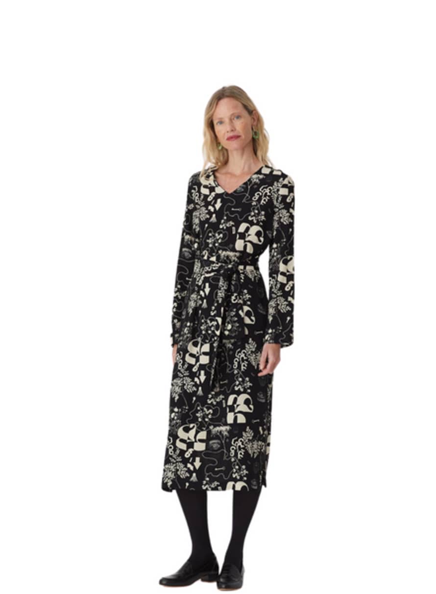 Nice Things Melting Pot Print Belted Dress From
