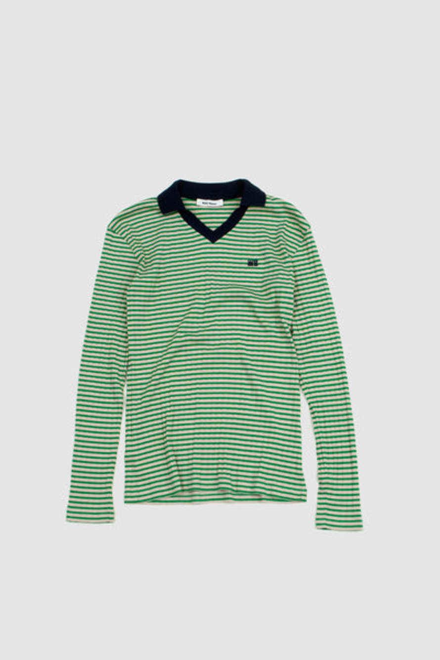 Wales Bonner Sonic Polo Ivory/Green