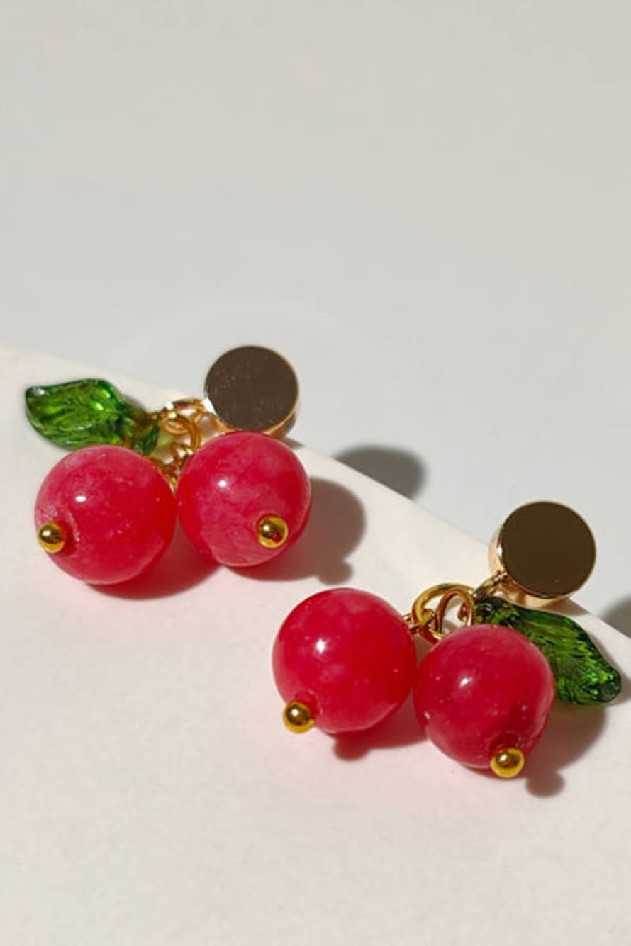 Vachana Red Cherry Earrings