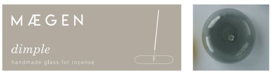 Maegan Dimple Glass Incense Holder - Grey