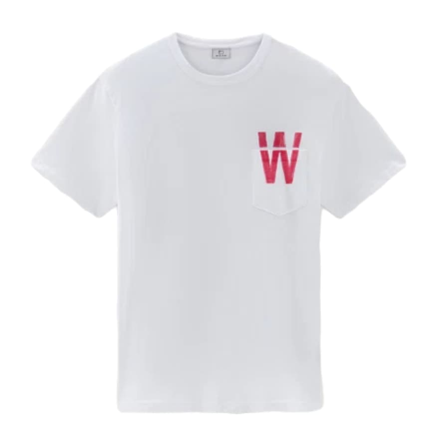 Woolrich T-Shirt Flag Uomo Bright White