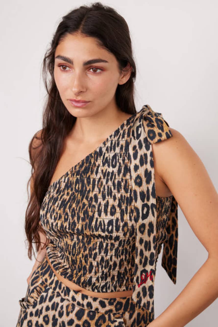 Damson Madder : Zadie Asymmetric Top - Leopard
