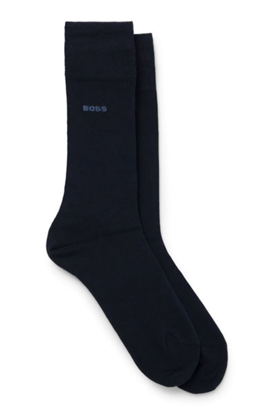 Hugo Boss 2 Pack of Bamboo Touch Socks In Stretch Yarns In Dark Blue 50491196 401