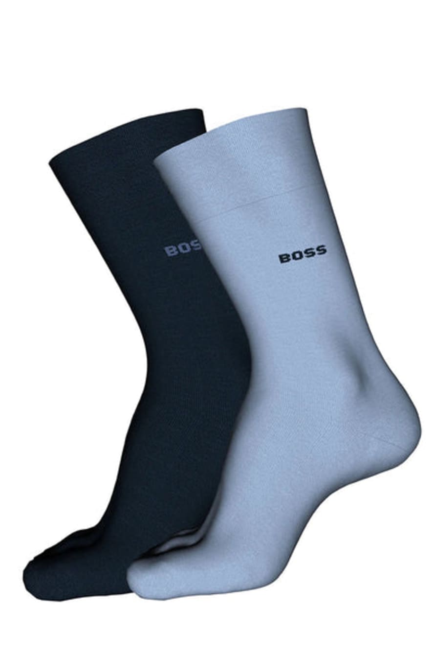 Hugo Boss 2 Pack of Bamboo Touch Socks In Stretch Yarns In Light Pastel Blue 50491196 451