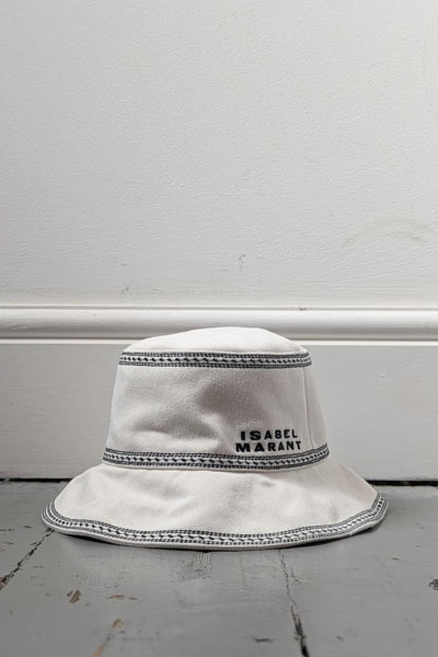Isabel Marant Halena Ecru Embroidered Bucket Hat