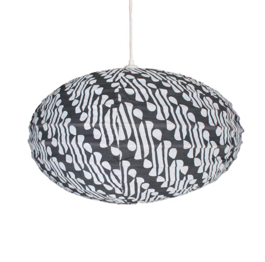Curiouser and Curiouser Small 60cm Cream & Charcoal Skje Cotton Pendant Lampshade