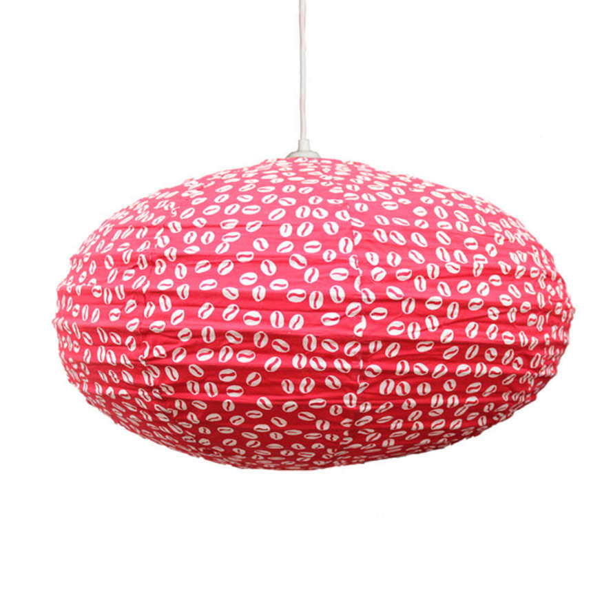 Curiouser and Curiouser Small 60cm Cream & Red Shell Cotton Pendant Lampshade
