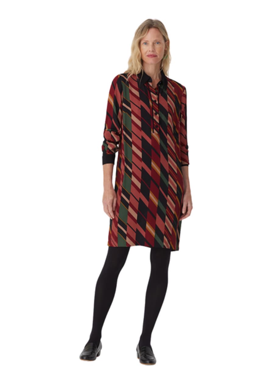 Nice Things Mixed Stripe Print Shirt Dress From