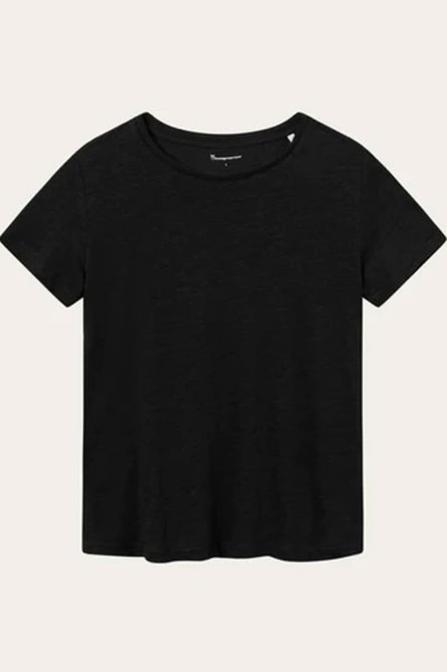 Knowledge Cotton Linen Black Jet T-Shirt