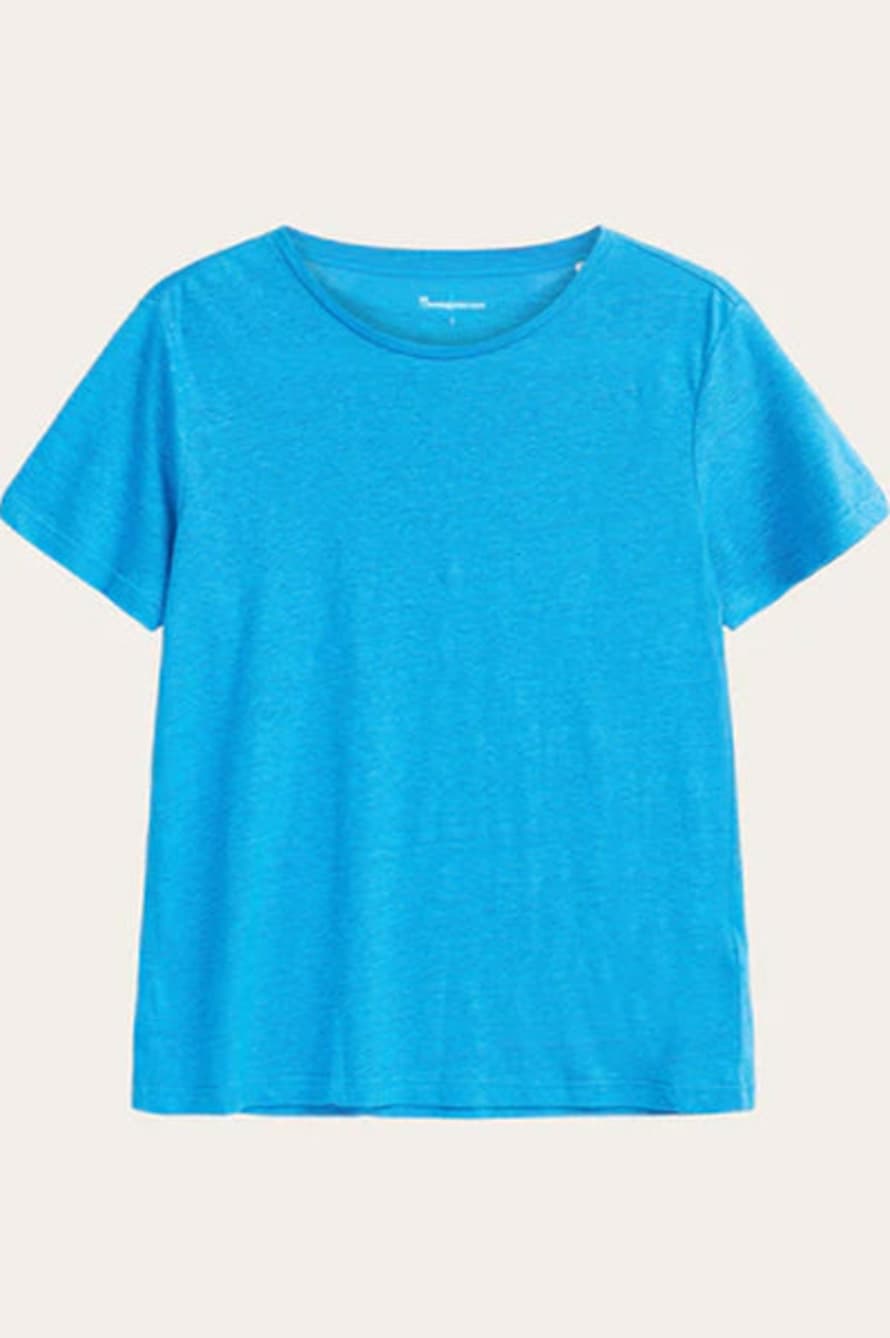 Knowledge Cotton Linen Malibu Blue T-Shirt