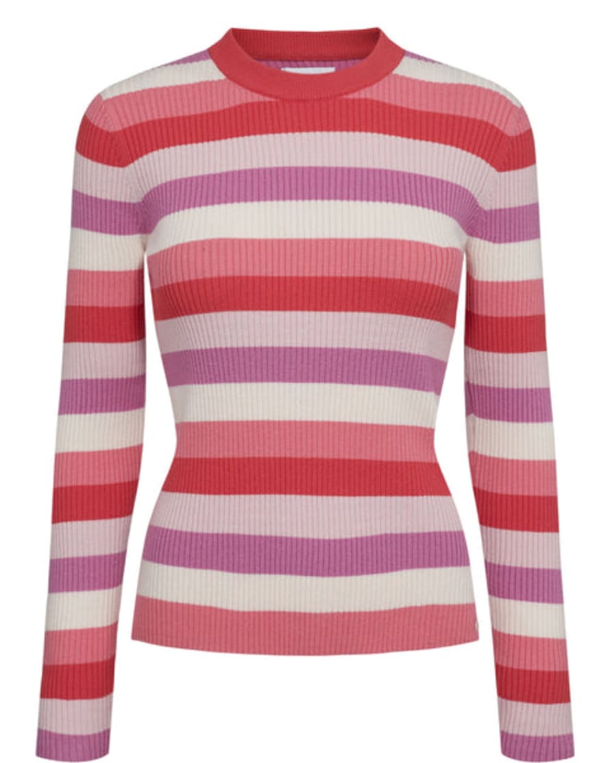 Numph Berry Stripe Pullover - Teaberry