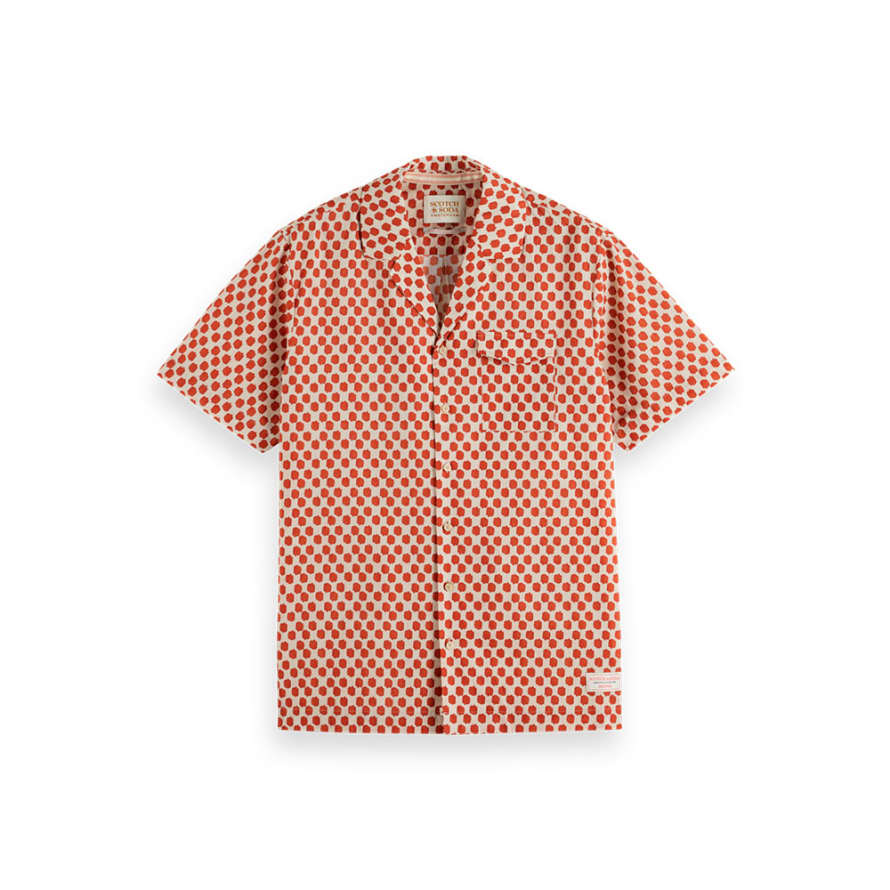 Scotch & Soda Menswear Camisa estampada de manga corta - red