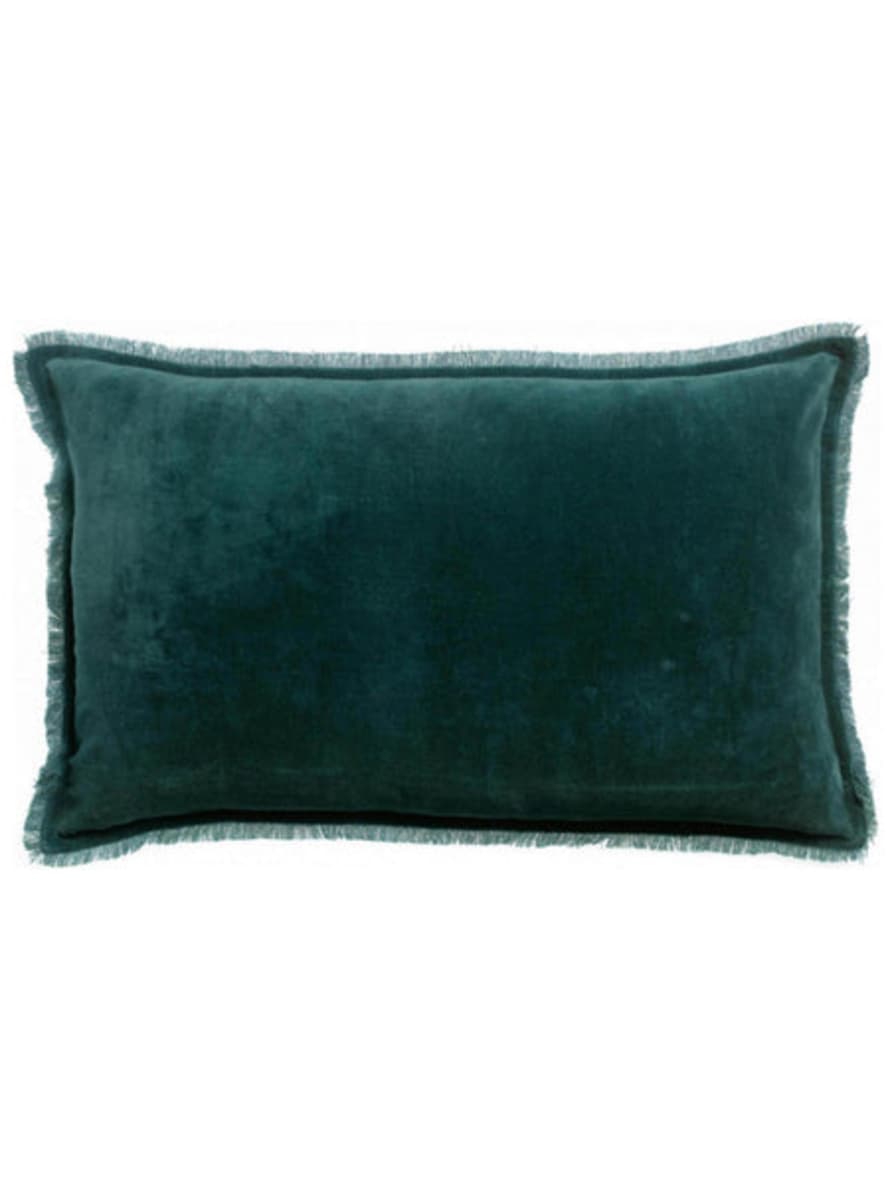 Viva Raise Fara Corinth Fringed Velvet Cushion - 40x65cm