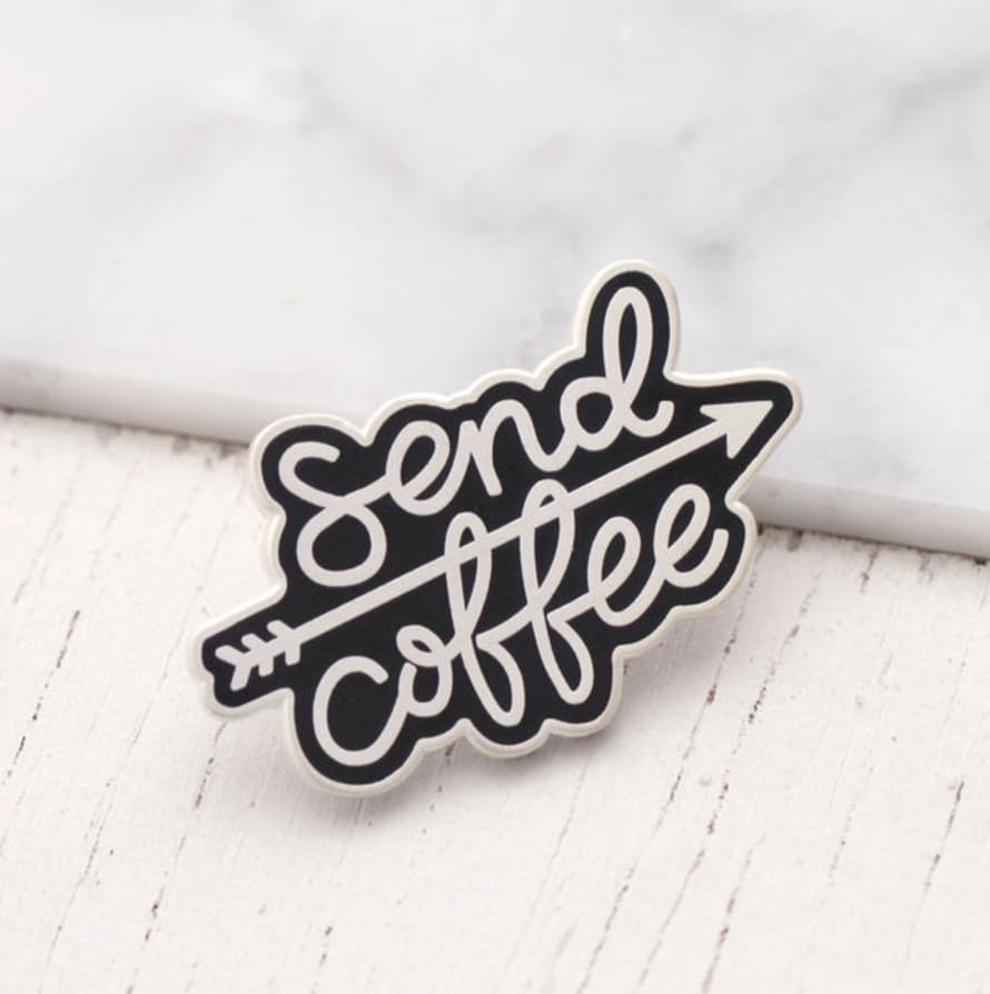 Alphabet Bags Send Coffee Pin Badge