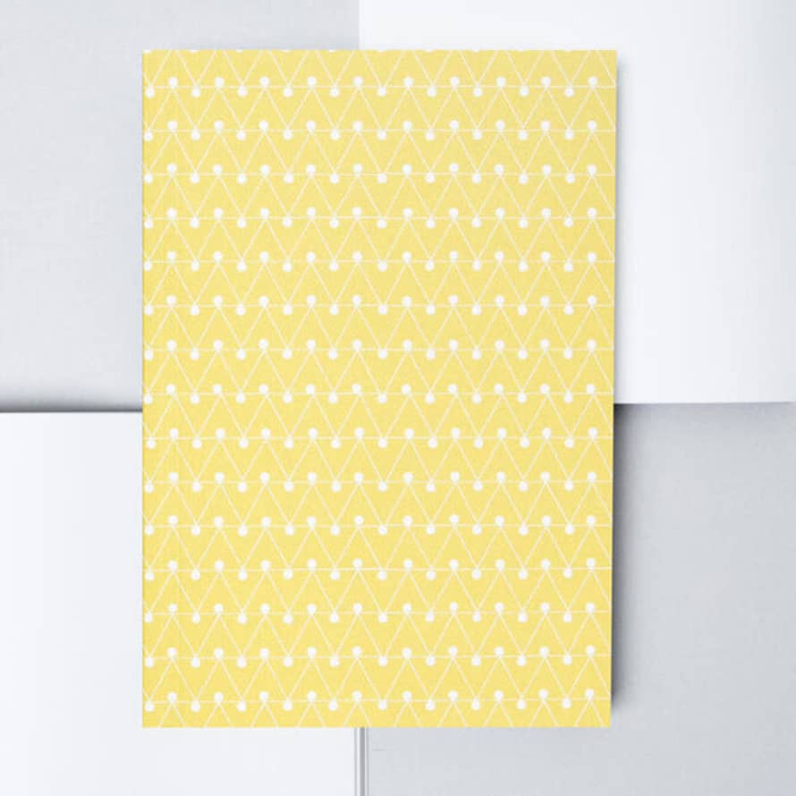 Ola Design Studio A5 Layflat Notebook Plain Pages - Dash Print In Leaf Green