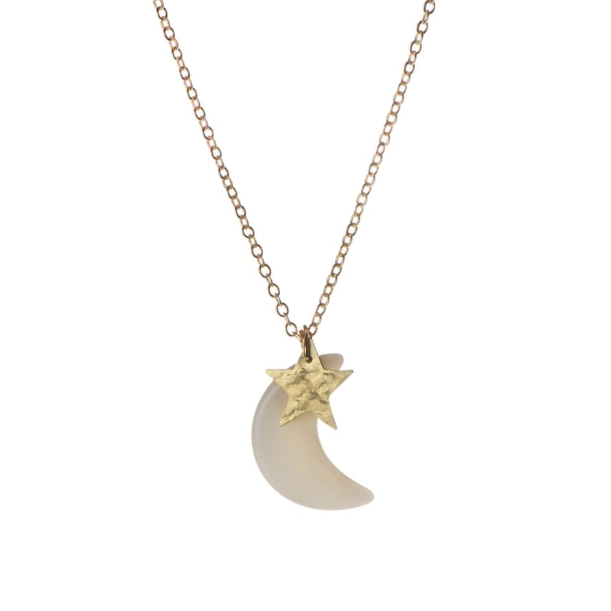 Just Trade  Medium Luna Moon Pendant Necklace