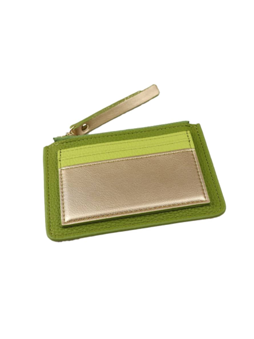 POM Lime Green/Metallic Cardholder