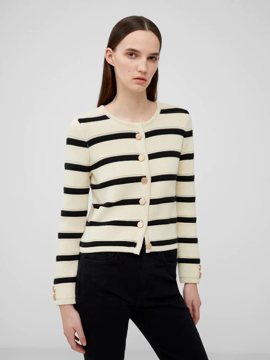 French Connection Marloe Knited Coatigan | Classic Cream/Black