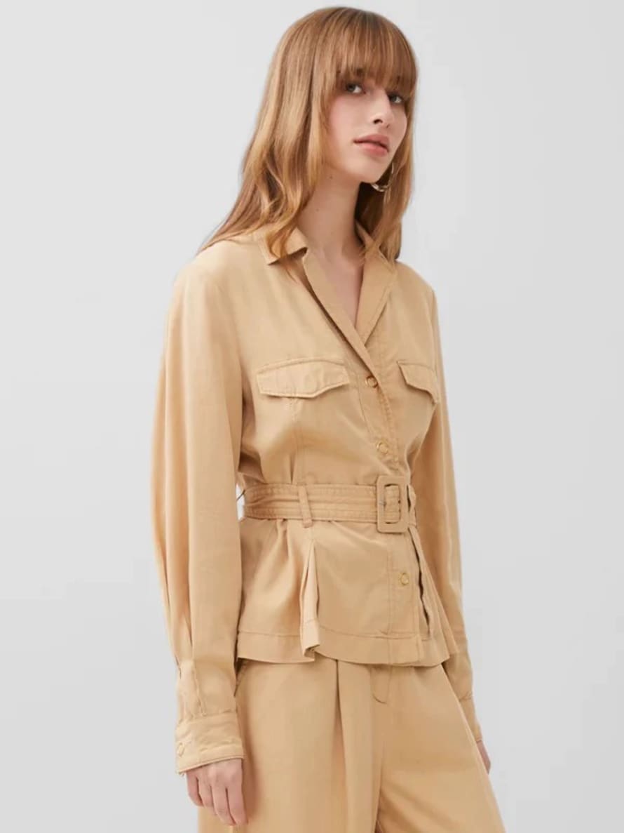 French Connection Elkie Twill Belted Jacket | Biscotti