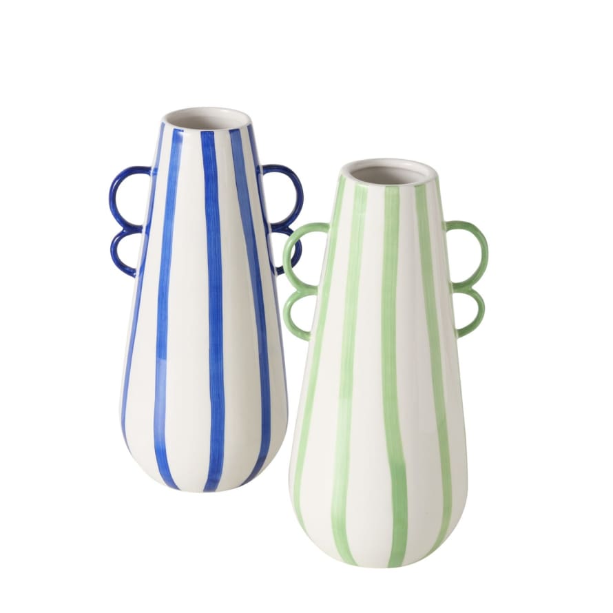 &Quirky Colour Pop Ninara Striped Vase : Blue or Green