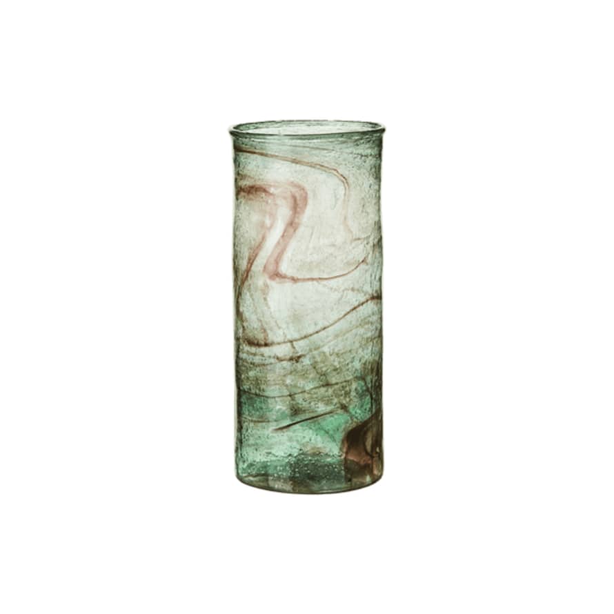 Affari Green Glass Cylinder Vase