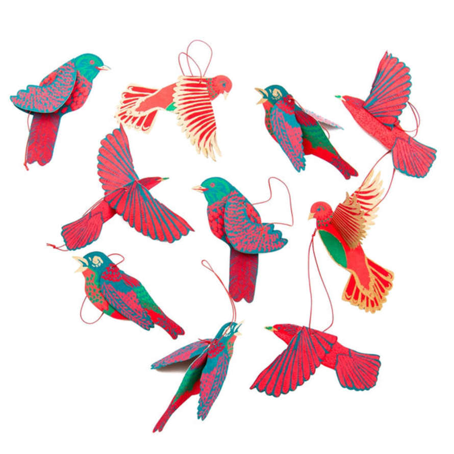 East End Press Ornaments Paper Hanging Birds