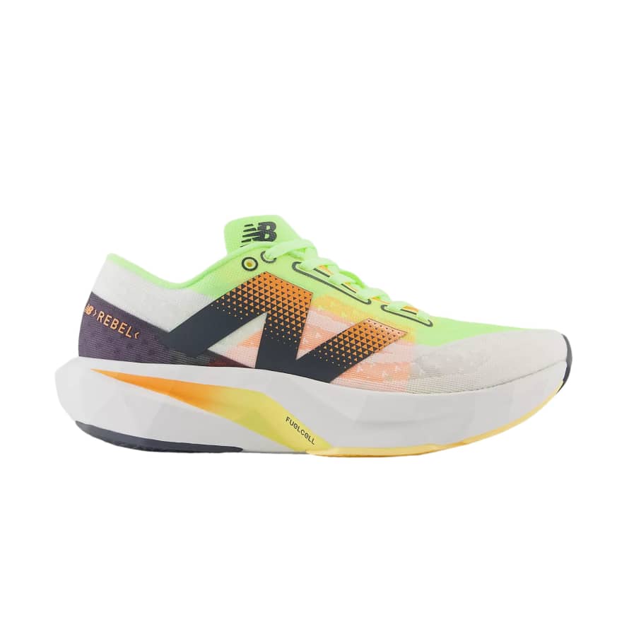 New Balance Scarpe Fuelcell Rebel V4 Donna White/Bleached Lime/Hot Mango